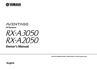 Yamaha RX-A3050 2050 - Owners manual 